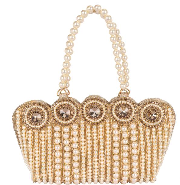 Party Gold  Clutch  - Regular Size Price in India