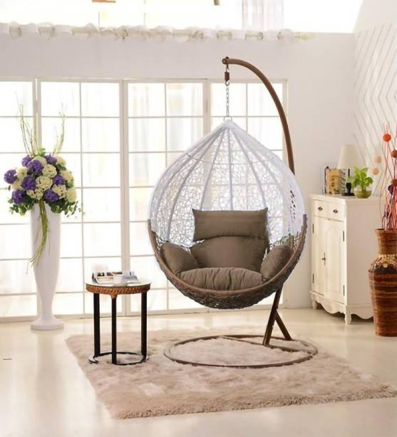 SPYDER HOME DECORE Swing chair With Stand And Cushion Iron, Plastic Large Swing