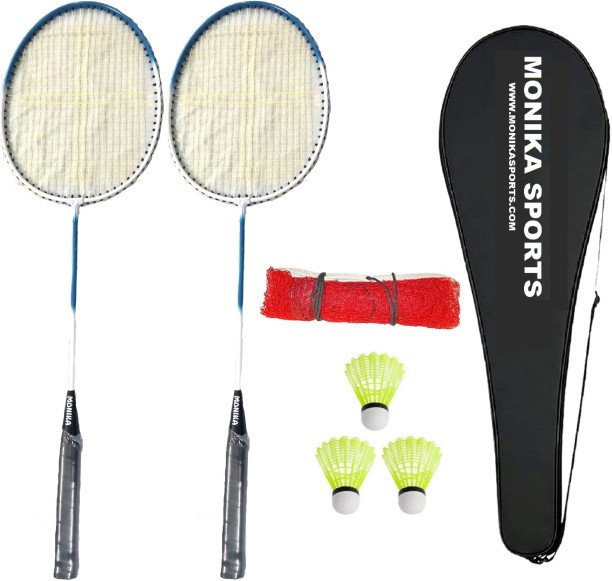 Rk Son Smash Iron 2 Orange Badminton Rackets With 6 Nylon Shuttles 