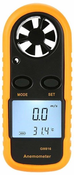 Ray-JrMALL Orange Measure Handheld LCD Digital Anemometer Air Wind Speed Meter Tester 