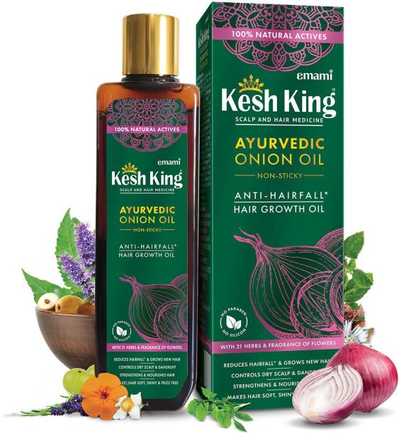 Kesh King Organic Onion Oil with Curry Leaves|Boosts Hair Growth Hair Oil Price in India