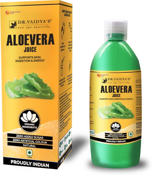 Dr. Vaidya's Aloevera Juice - Supports Skin , Digestion & Energy (1 LTR) - Vegetarian , Zero Added Sugar
