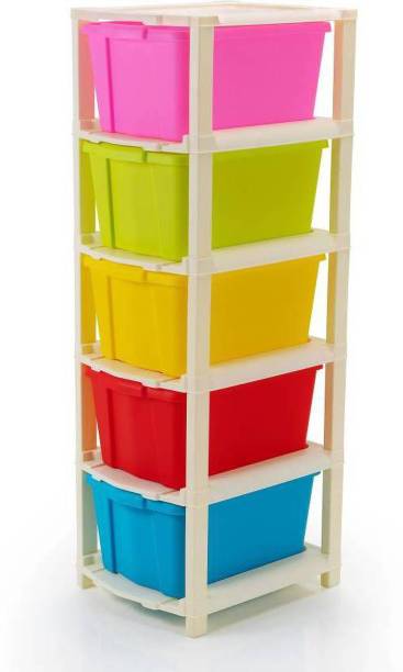 ELIGHTWAY MART Plastic Free Standing Chest of Drawers (Finish Color - multi color) Plastic Free Standing Chest of Drawers