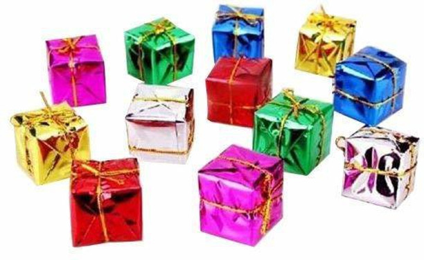 Miniature Foil Gift Boxes Lot of 288 Christmas Presents 12 packs of 24 pcs 1/2" 