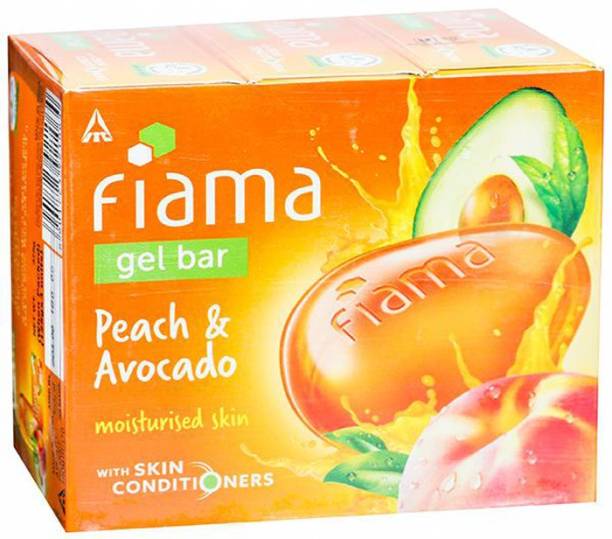 FIAMA Peach & Avocado Moisturised Skin Gel Bar 100g Pack of 4