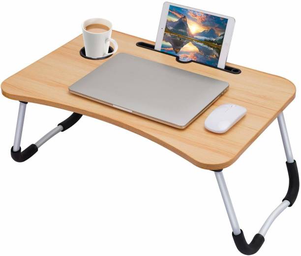 BBD Kitchen Shop Multipurpose Laptop Table with Dock Stand & Non-Slip Legs Foldable and Portable Lapdesk for Study & Bed Solid Wood Study Table
