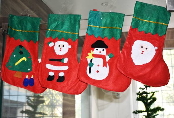 CraftVatika Christmas Stockings Santa Claus Socks Door Christmas Tree Hanging Ornaments Christmas Decoration Items Christmas Stocking
