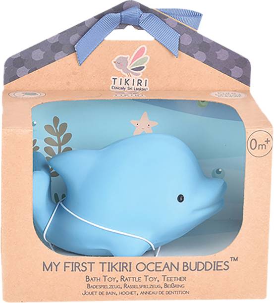 Tikiri Toys Dolphin Natural Rubber Rattle & Bath Toy Rattle