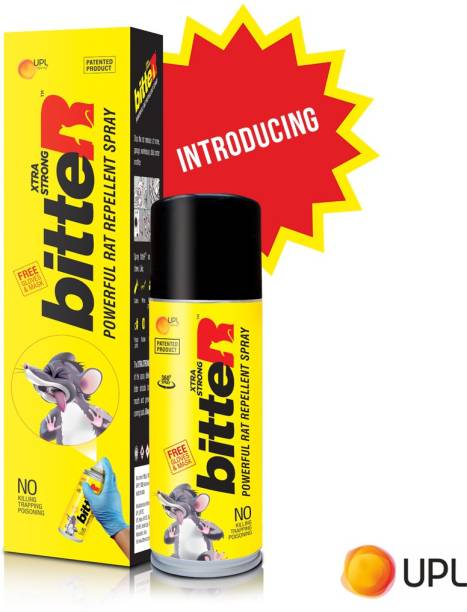 bitteR POWERFUL RAT REPELLENT SPRAY (Pack of 1) - Patented by UPL Ltd, Eco friendly, Odourless, Non Toxic, Safe for Humans, Effective Rodent Repellent Spray for Cars, homes and offices