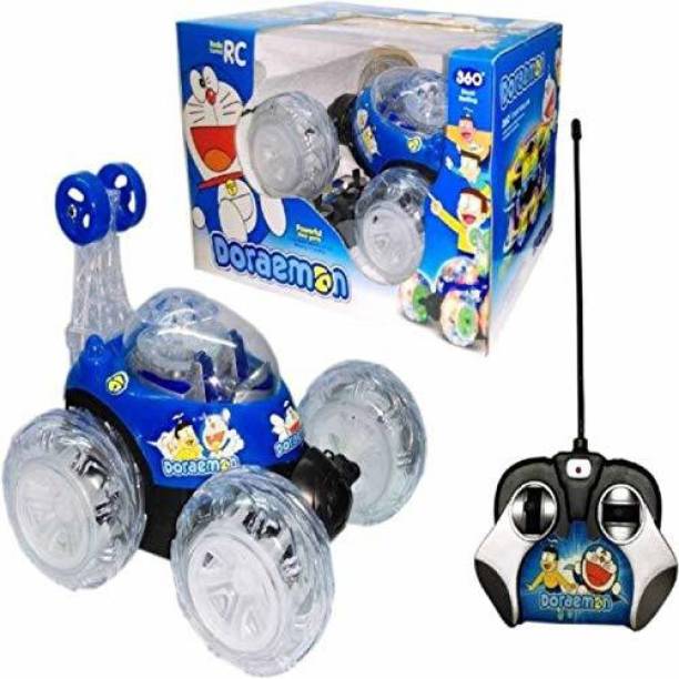 hph craft Doraemon R/C Stunt Car 360 Degree Rotating Stunt Car with Light, Music and Rechargeable Batteries (Blue)