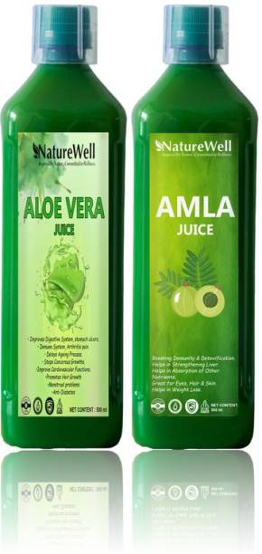 Naturewell Ultra Aloevera/Amla Juice for Building Immunity and Digestion Booster Natural (Combo)