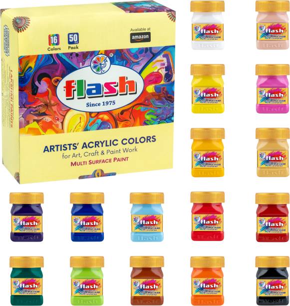 FLASH Acrylic Colour Set ( 16 Colours) 50 ML
