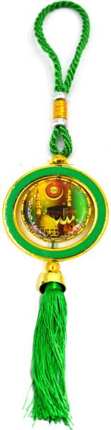 AFH Safar Ki Dua Allah 786 Mecca Madina Green Islamic Car Mirror Charm Decorative Hanging Ornament Car Hanging Ornament
