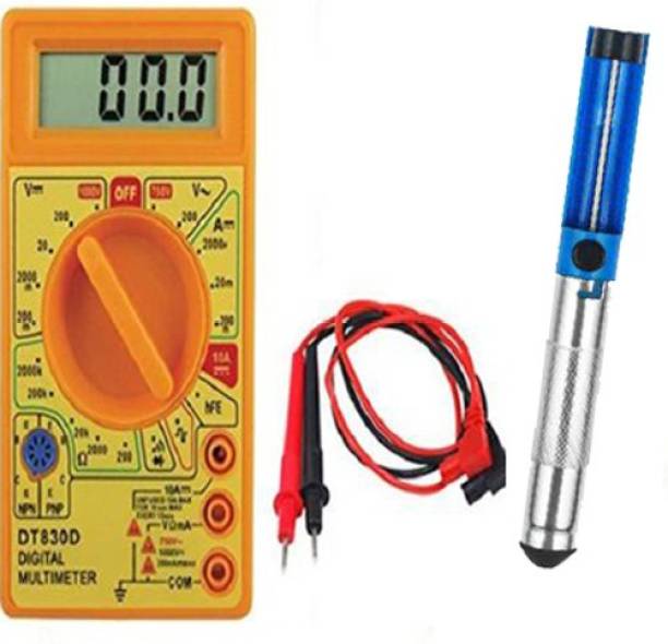 Mass Pro Digital Multimeter LCD AC DC Measuring Multimeter With AC DC Electrical Ampere Measuring &amp; Disholder Pump Digital Multimeter