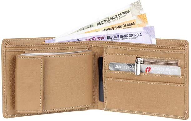 The shot Men Evening/Party, Travel, Ethnic, Casual, Trendy, Formal Beige Artificial Leather Wallet