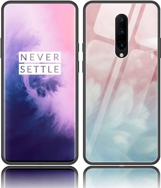 CASE CREATION Back Cover for Oneplus 8, One Plus 8 2020 Pastel Feather Work Glass Case Cover