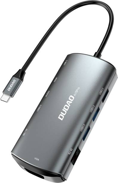 DUDAO 11 in 1 Type c Hub, Surface USB C, HDMI Port, 3 x USB 3.0 Port with 5GBPS/s, Really Fast Charging Type C PD Station Dock with SD/TF Card Slot, RJ45, 3.5mm Audio Jack,VGA A15PRO Docking Station