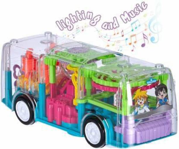 lifestylesection Mechanical Bus Toy | Super Stylish | Premium Quality Toy for Kids with 360 Degree Rotation Sound & Light & Object Detection Toys for Children