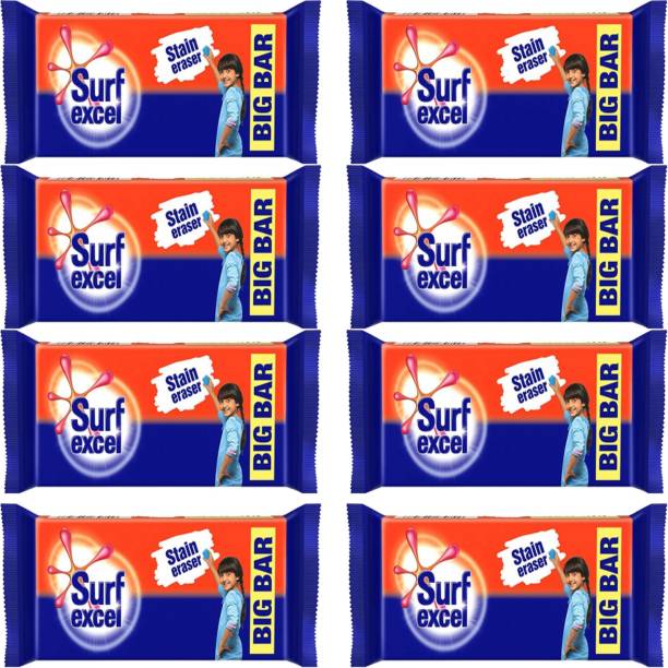 Surf excel STAIN ERASER BAR VALUE PACK 250 GM (pack of 8) Detergent Bar