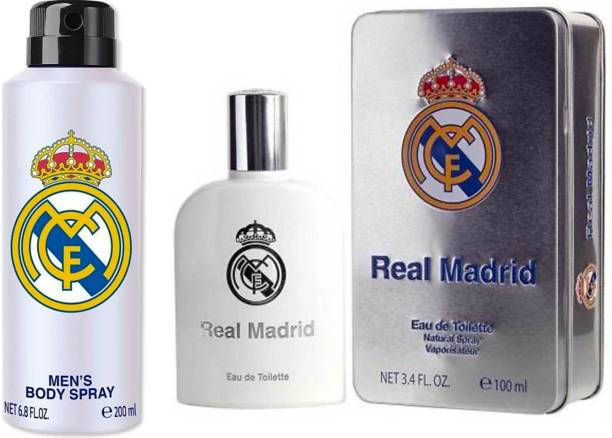 FC Barcelona real madrid white perfume deo set Body Spr...