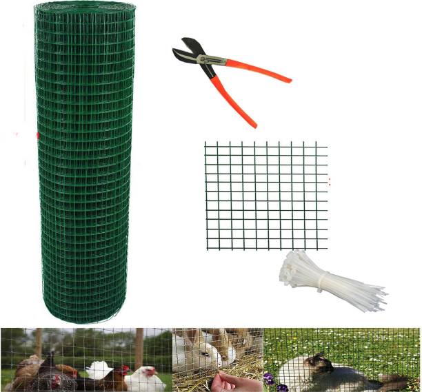 sai praseeda PVC Coated Fencing IronNet_3 FeetHeightX5FeetLengthwith1Cuttter and 50PVCTags Portable Green House