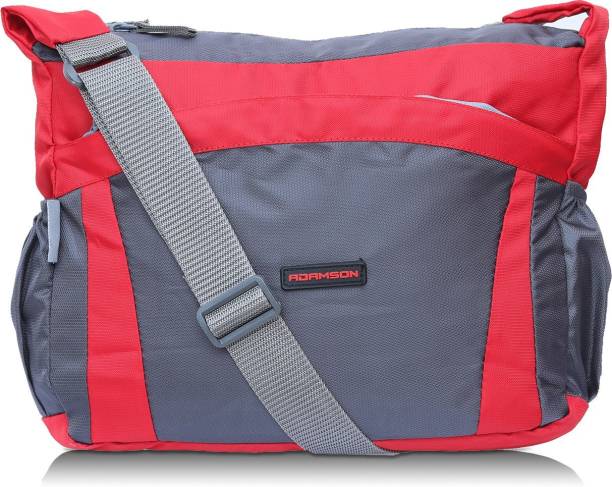 ADAMSON Red, Grey Sling Bag two side pocket