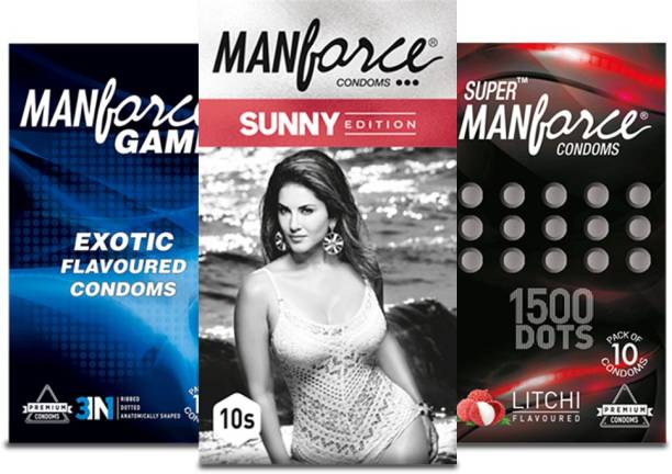 MANFORCE Combo Pack (Game,Sunny Edition & Litchi Flavoured) Condom