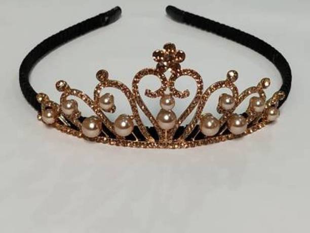 Gogi Enterprises Copper Crystal Rhinestone Princess Hair Tiara Crown for Girls and Kids Hair Accessory Set