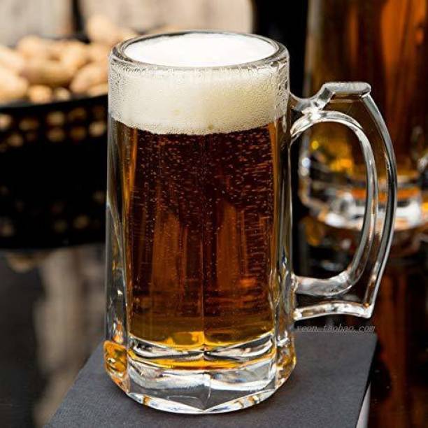baluda Stylish Transparent Beer Glass with Premium Handle Glass Beer Mug