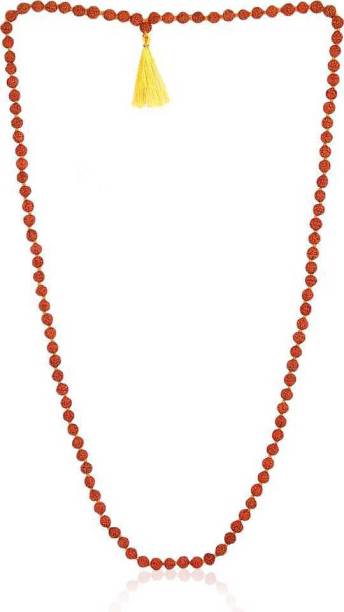 Ausrich PanchMukhi Rudraksha Jaap Mala Original 108 Beads Wood Chain