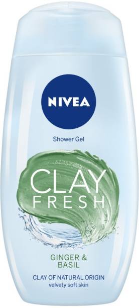 NIVEA Women Body Wash, Clay Fresh Ginger & Basil Shower Gel, for Deep Cleansing & Velvety Soft Skin