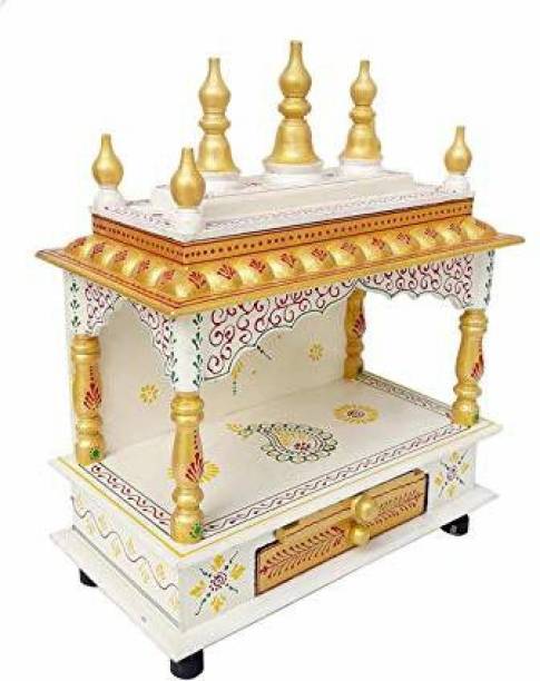kamdhenu art and craft Mandir Wooden Temple for Home Pooja, Arti Temple for Home and Office Metal Home Temple