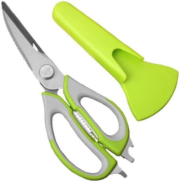 KitchenFest Steel Heavy Duty Multi Function Use Magnetic Kitchen Scissors with Cover Stainless Steel All-Purpose Scissor