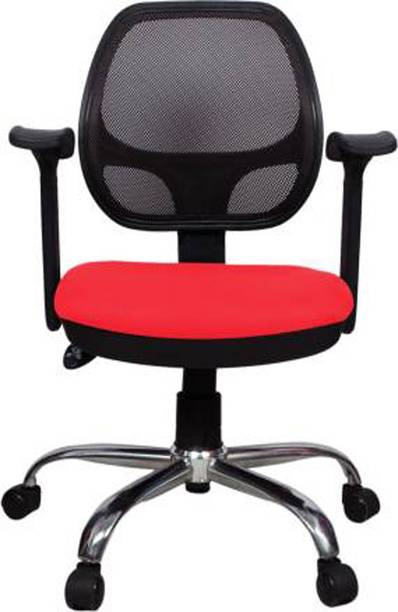 VIZOLT Natural Fiber Office Adjustable Arm Chair