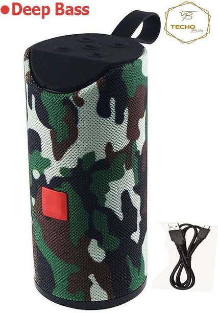 Techobucks 100% Best Quality Bluetooth Wireless Speaker HIGH BASS Super Sound Audio System /Water Resistent/Splashproof Portable FM /USB/AUX SD Card Supported/With High Sound Subwoofer 10 W Bluetooth Laptop/Desktop Speaker