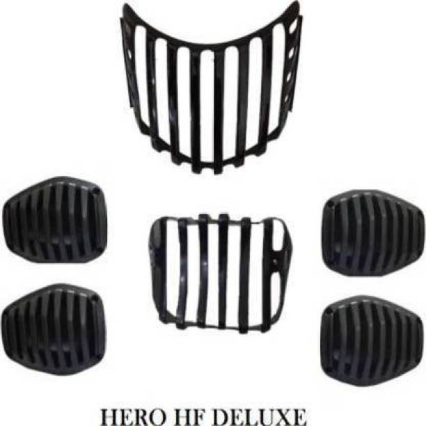 BRPEARl Plastic Grill for Headlight,Tail Light, and Indicator Complete PVC Grills Set (Pack of 6) of HF Deluxe Bike Headlight Grill