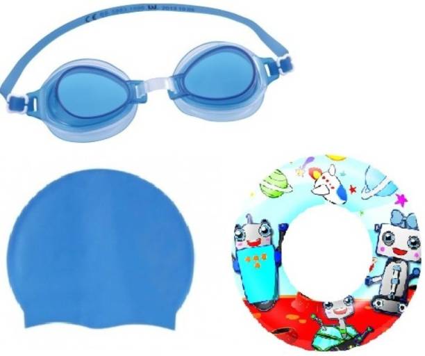 Bestway Silicon Swim Ring with Cap and Goggles Swimming...