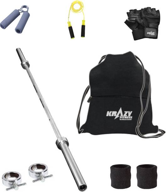 Krazy Fitness Exercise Combo With 3 ft. Gym Bar Accessories Gym Fitness Kit