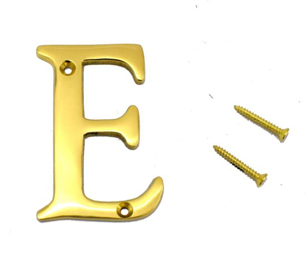 Wigano 3" House Door Alphabets Brass Yellow (Alphabet E) Sign