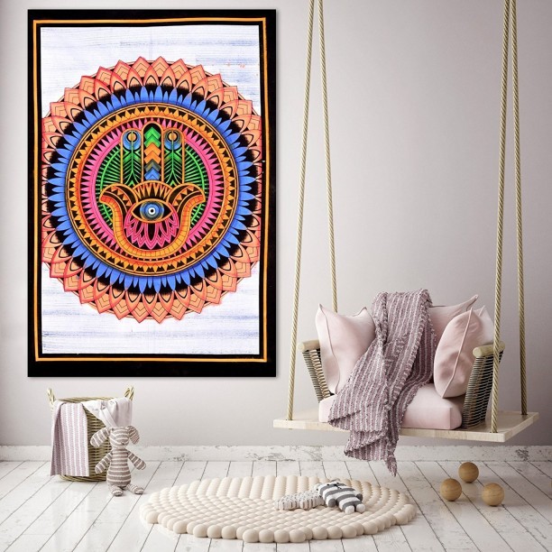 Indian Mandala Cotton Wall Hanging Home Decor Hippie Indian Lord Poster Tapestry 