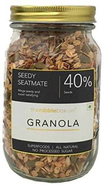 TheNibbleBox Seedy Seatmate Breakfast Granola Jar 500g Glass Bottle
