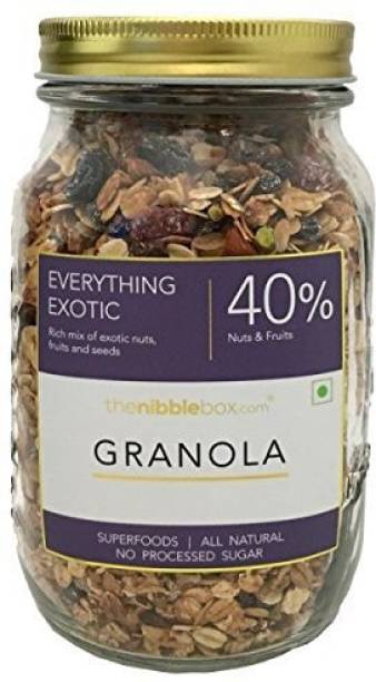 TheNibbleBox Everything Exotic Breakfast Granola Jar 500g Glass Bottle
