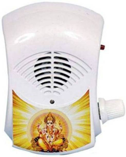 BVM Gems Hindu Religious Continuous Sound 35 in 1 Types Plug N Play Om Gayatri Mantra/mahamrityunjaya Mantra Machine Spiritual Pooja Chanting Bell with Electric Led Light Plastic Pooja Bell
