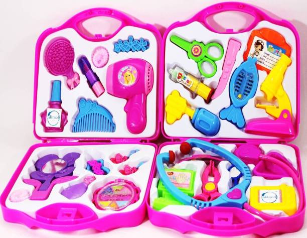 Kiddie Castle Combo of Doctor Set And Beauty Set For Kids