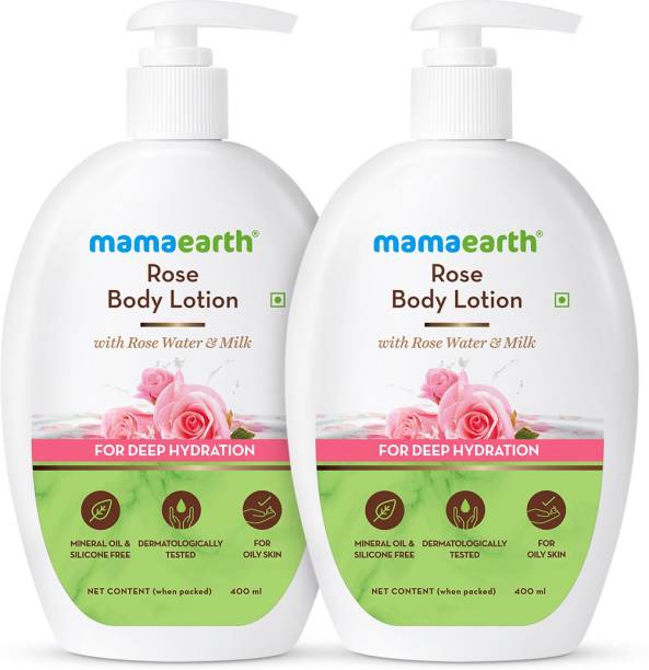 MamaEarth Rose Body Lotion - Pack of 2 (400 ml * 2)