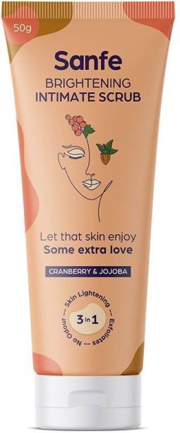 Sanfe Brightening Intimate scrub- Cranberry and Jojoba Beads 50g- for smooth, even-toned and polished intimate area Scrub