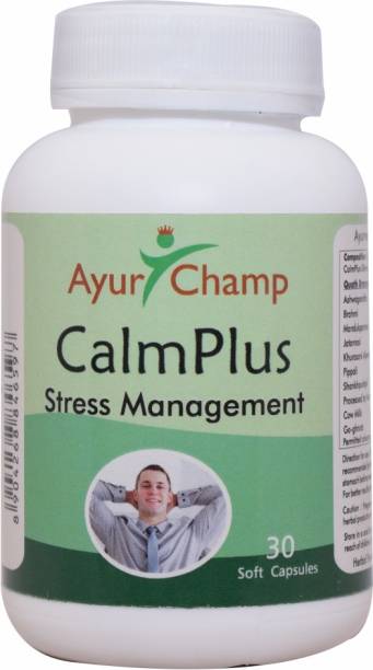 Ayur Champ CalmPlus For Stress Management - 30 Capsules
