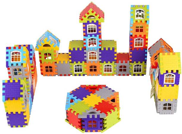 AEXONIZ TOYS Big Size House Building Blocks Toy Game Set for 3-8 Years Old Kids Boys & Girls,72 Piece
