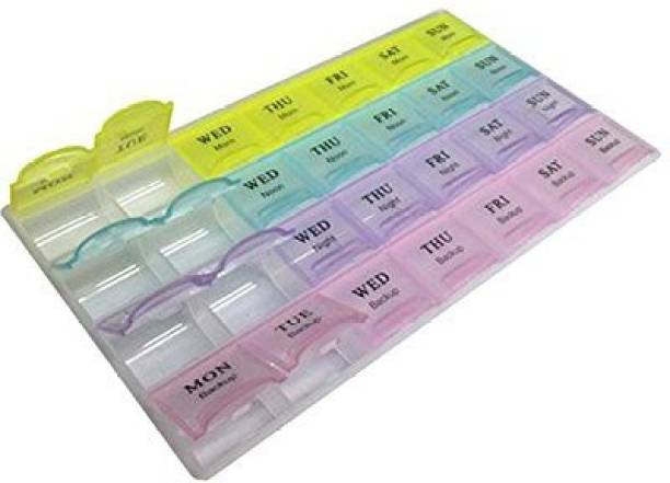 OYLI 7 DAYS OYLI 1 week Pill Medicine Tablet Case box Storage 28 Days Pill Box (Multicolor) Pill Box