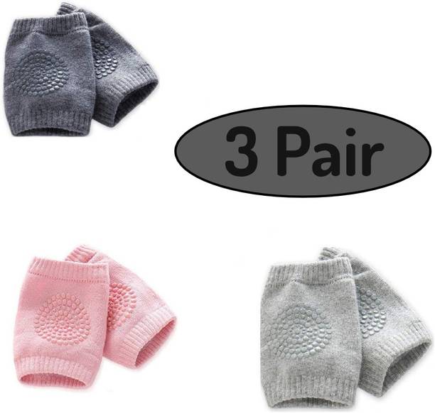 14 Pairs Baby Crawling Anti-Slip Knee Pad and Anti-Slip Baby Sock Set Unisex Non Slip Ankle Sock Toddler Knee Protector